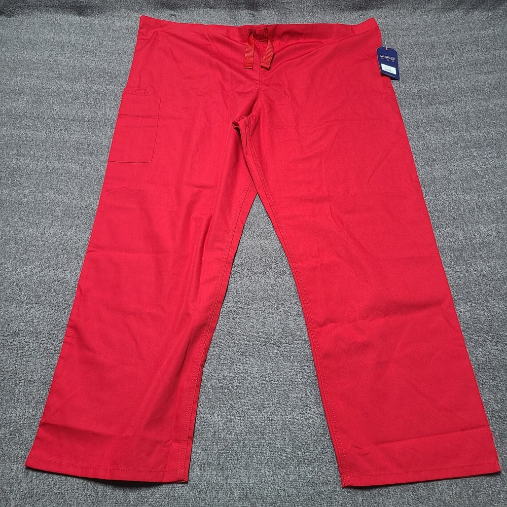 Cherokee Uniforms Scrub Pants Red XL Unisex Fit Style 4100 Drawstring Cargo